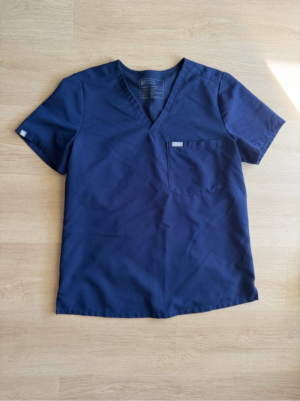 Women's Figs catarina one scrub top navy blue medium regular length